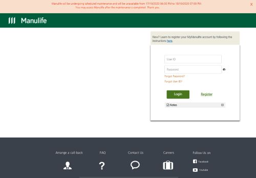 
                            6. Manulife Customer Website