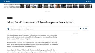
                            10. Many ComEd customers can power down for cash - Chicago Tribune