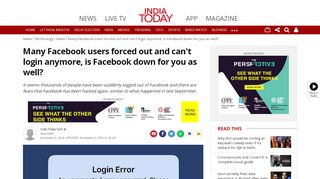 
                            10. Many Facebook users forced out and can't login ... - India Today