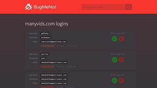 
                            2. manyvids.com passwords - BugMeNot