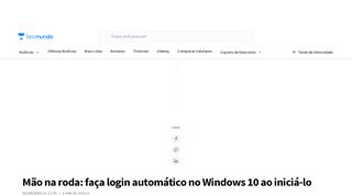 
                            5. Mão na roda: faça login automático no Windows 10 ao iniciá-lo ...