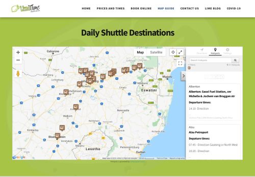 
                            4. MAP Guide - LimeTime Shuttle Service