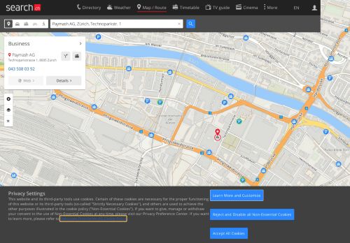 
                            6. Map: Paymash AG, Zürich, Technoparkstr. 1 - search.ch