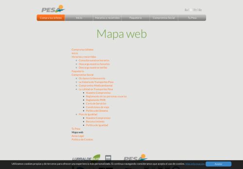 
                            5. Mapa web - Transportes PESA, S.A.