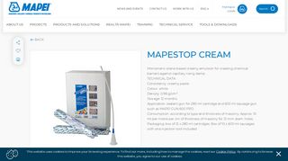 
                            4. MAPESTOP CREAM, technical sheet | Mapei