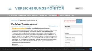 
                            12. Mapfre baut Verwaltungsrat um Herbert Frommes Versicherungsmonitor