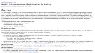 
                            2. MapR 5.0 Documentation : MapR Sandbox for Hadoop