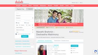 
                            5. Marathi Brahmin - Deshastha Matrimonials - No 1 Site ... - Shaadi.com