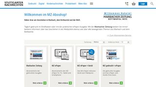 
                            3. Marbacher Zeitung Aboshop | Stuttgarter Nachrichten | Abo & Service