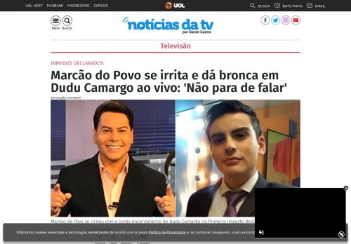 
                            11. Marcão do Povo se irrita e dá bronca em Dudu Camargo ao vivo: 'Não ...