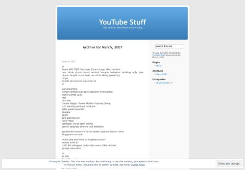 
                            12. March | 2007 | YouTube Stuff