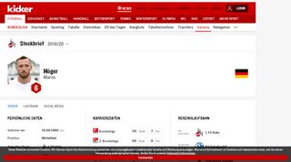 
                            5. Marco Höger - 1. FC Köln - Bundesliga: alle Spielerstatistiken, News ...