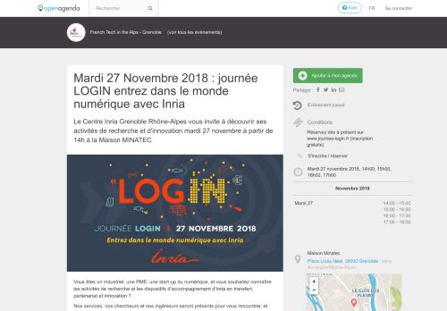 
                            6. Mardi 27 Novembre 2018 : journée LOGIN entrez dans ... - OpenAgenda