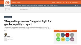 
                            1. 'Marginal improvement' in global fight for gender equality ...