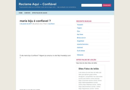 
                            13. maria biju é confiavel ? | Fórum é Confiavel