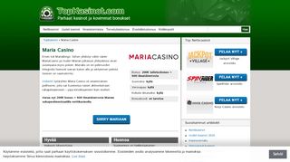 
                            9. Maria Casino | Bonus 200€ | Kts. Maria Casinon bonuskoodi -ohjeet