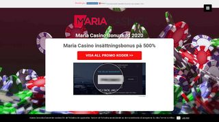 
                            12. Maria Casino Bonuskod februari 2019 - 500% Bonus