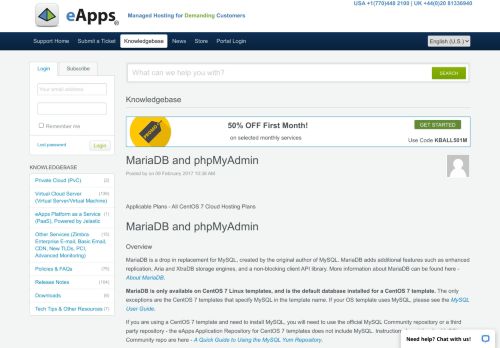 
                            1. MariaDB and phpMyAdmin - Powered by Kayako Help Desk Software