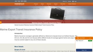 
                            2. Marine Export Transit Insurance Policy - ICICI Lombard