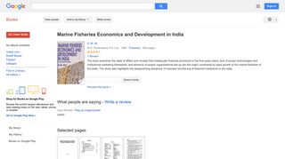 
                            7. Marine Fisheries Economics and Development in India