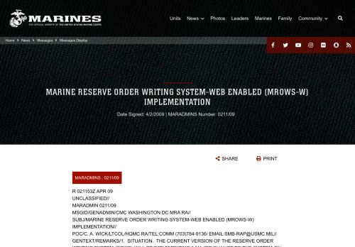 
                            10. MARINE RESERVE ORDER WRITING SYSTEM-WEB ENABLED ...