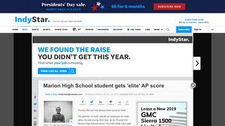 
                            9. Marion High School student gets 'elite' AP score - The Indianapolis Star