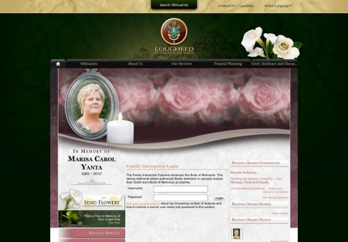 
                            12. Marisa Yanta Login - Sudbury, Ontario | Lougheed Funeral Home