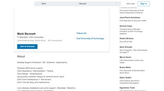 
                            8. Mark Bennett - IT Specialist / MCP / CCA / Consultant - Telkom SA ...
