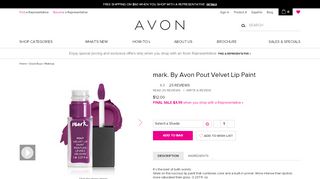 
                            12. mark. By Avon Pout Velvet Lip Paint by AVON