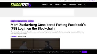 
                            12. Mark Zuckerberg Considered Putting Facebook's (FB) Login on the ...