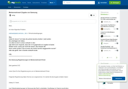 
                            10. Markenmehrwert Zugabe von Samsung - mydealz.de