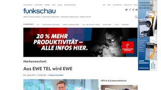 
                            8. Markenwechsel: Aus EWE TEL wird EWE – funkschau.de