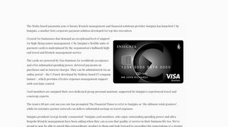 
                            7. Market-first corporate payment solution launched by Insignia