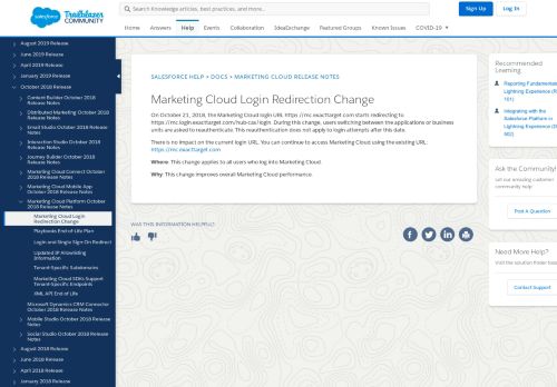 
                            12. Marketing Cloud Login URL Change 2018 - Salesforce Help