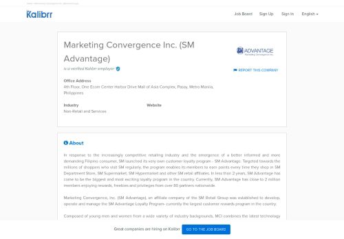 
                            10. Marketing Convergence Inc. (SM Advantage) Careers, Job Hiring ...