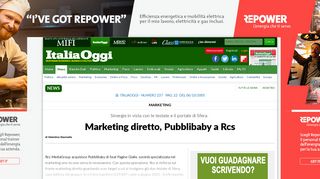 
                            4. Marketing diretto, Pubblibaby a Rcs - ItaliaOggi.it