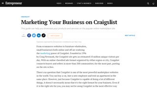 
                            9. Marketing on Craigslist - Entrepreneur
