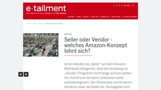 
                            4. Marketing: Seller oder Vendor - welches Amazon-Konzept lohnt sich?