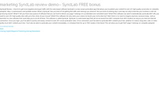 
                            12. marketing SyndLab review demo-- SyndLab FREE bonus - Joomag