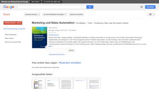 
                            10. Marketing und Sales Automation: Grundlagen – Tools – Umsetzung. ...