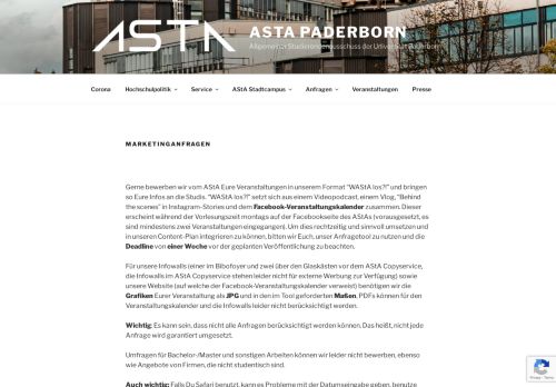 
                            7. Marketinganfragen – AStA der Universität Paderborn