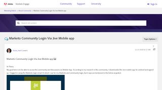 
                            3. Marketo Community Login Via Jive Mobile app | Marketo Marketing ...