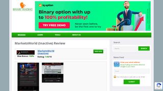 
                            3. MarketsWorld (Closed) | Binary Trading