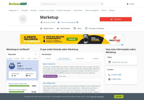 
                            5. Marketup - Reclame Aqui