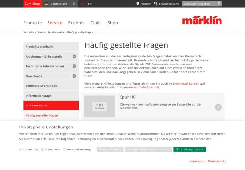 
                            11. Märklin - Häufig gestellte Fragen