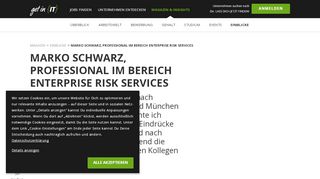 
                            10. Marko Schwarz, Professional im Bereich Enterprise Risk ... - get in IT