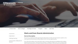 
                            5. Marks and Exam Boards Administration; IT Service; Newcastle ...