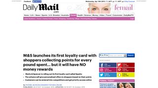 
                            9. Marks and Spencer launches its first loyalty card but it will have NO ...
