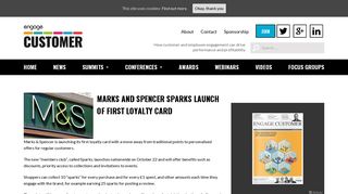 
                            8. Marks and Spencer sparks launch of first loyalty card - Engage Customer