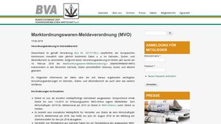 
                            6. Marktordnungswaren-Meldeverordnung (MVO) | BVA